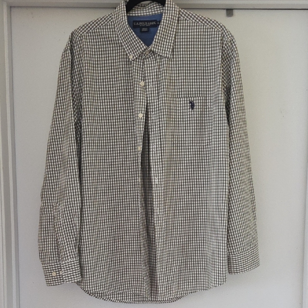 Polo by Ralph Lauren Men's Black and White Gingham Shirt